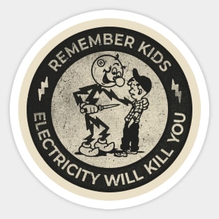 Remember kids black Sticker